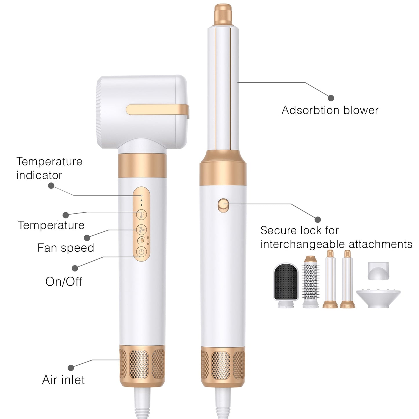 Golden Goods Airstyler 7 in 1 White/Gold