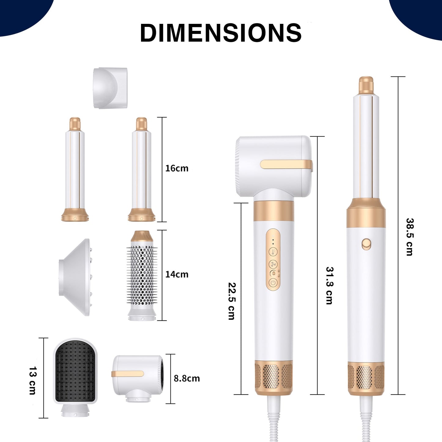 Golden Goods Airstyler 7 in 1 White/Gold