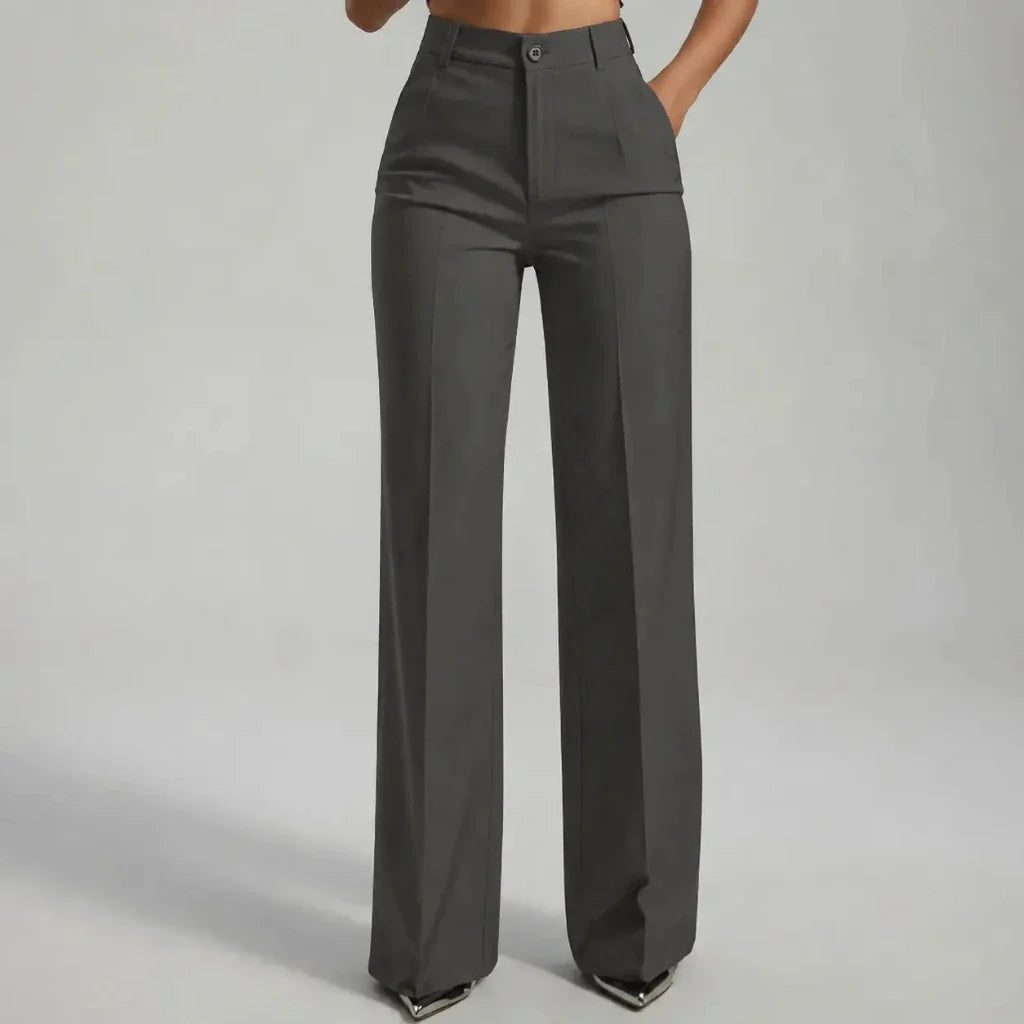Maverno™ Celeste | High-Waist Pantalon met Wijde Pijpen