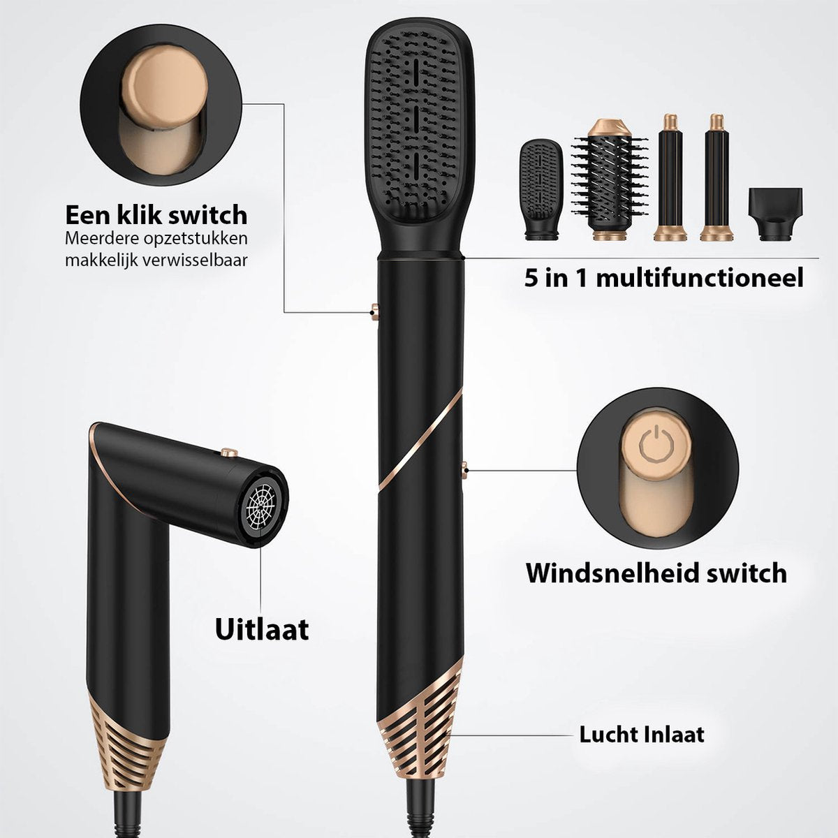 Golden Goods Airstyler 5 in 1 Black