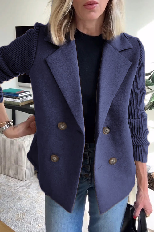 Maverno™ Solène | Damesblazer met Gebreide Mouwen