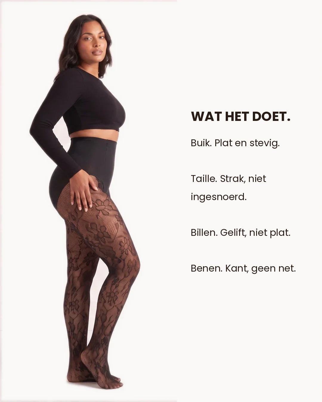 Maverno™ Rosalie | Corrigerende Panty met Bloemenkant