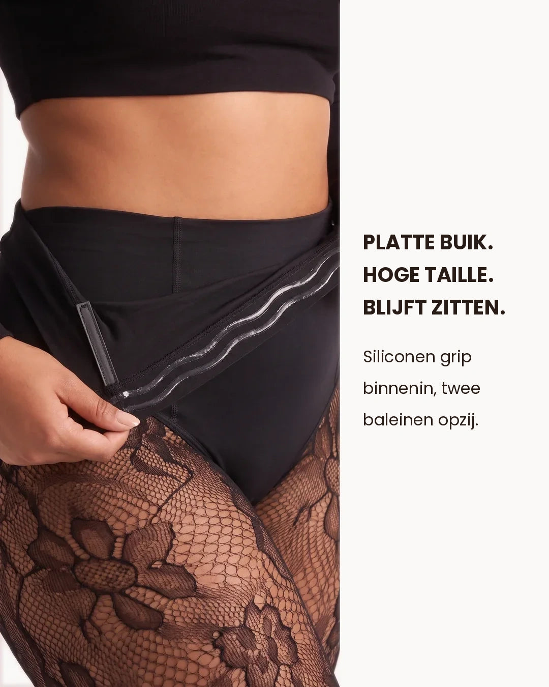 Maverno™ Rosalie | Corrigerende Panty met Bloemenkant