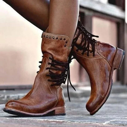 Elara™ Vintage Veterlaarzen – Stoer & Tijdloos