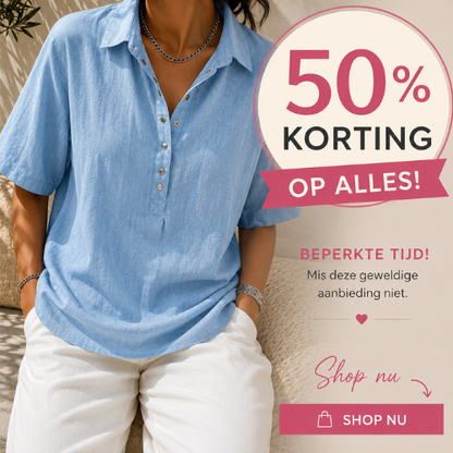 Maverno Mode® | Blouse met kraag en knoopdetail