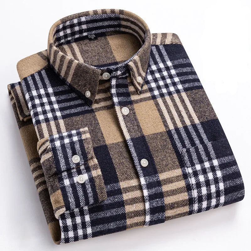 Maverno™ Milan Flanellen Overhemd – Warm & Tijdloos