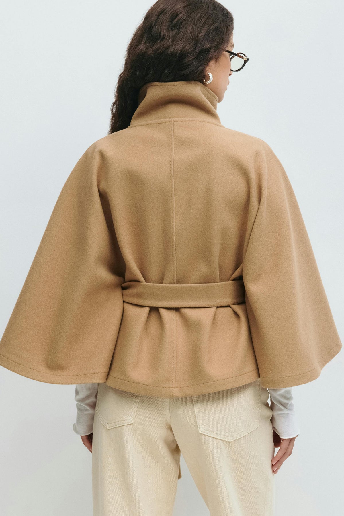 Maverno™ Céleste | Elegante Capemantel met Ceintuur