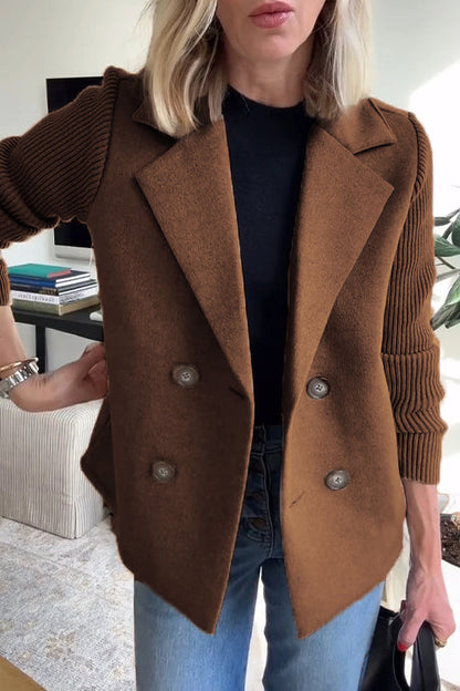Maverno™ Solène | Damesblazer met Gebreide Mouwen