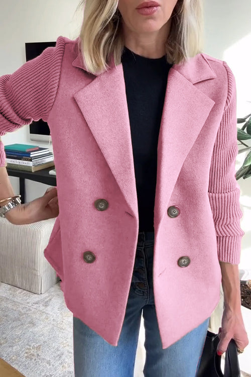 Maverno™ Solène | Damesblazer met Gebreide Mouwen