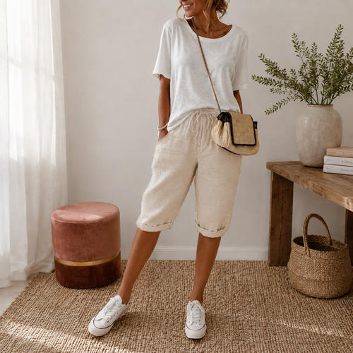 Maverno® | Katoen linnen Dames Shorts