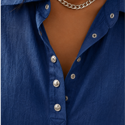 Maverno Mode® | Blouse met kraag en knoopdetail