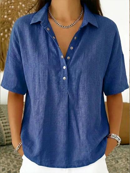 Maverno Mode® | Blouse met kraag en knoopdetail