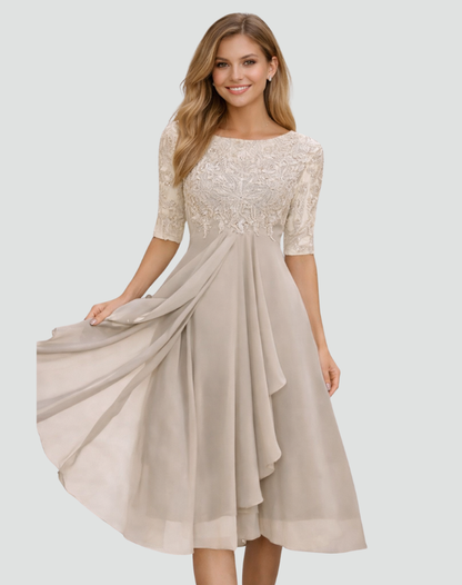 Maverno™ | Rosalie Elegante feest jurk met kant