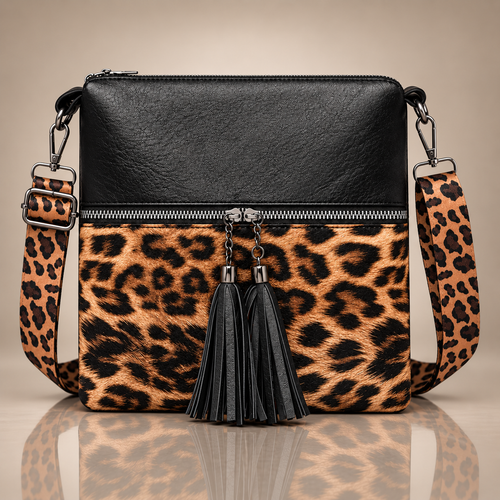 Maverno™ Romy | Crossbodytas met luipaardprint