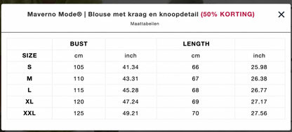 Maverno Mode® | Blouse met kraag en knoopdetail