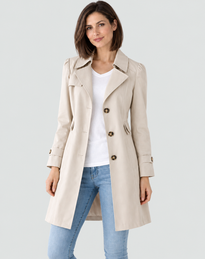 Maverno™ | Élise Elegante Trenchcoat Klassieke Kraag met Revers