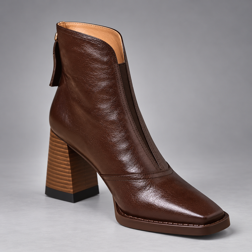 Maverno™ Amélie – Elegante Enkellaarsjes met Blokhak