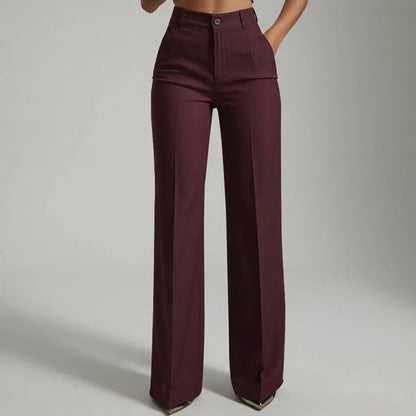 Maverno™ Celeste | High-Waist Pantalon met Wijde Pijpen