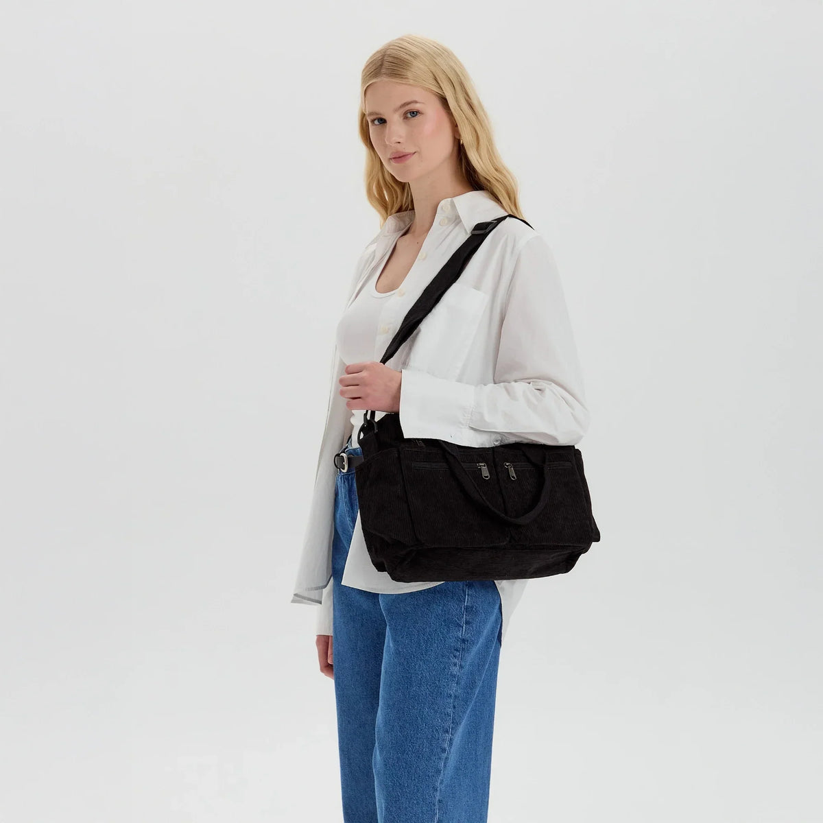 Maverno Nomad Corduroy Tote | Ribfluwelen schoudertas met vakken