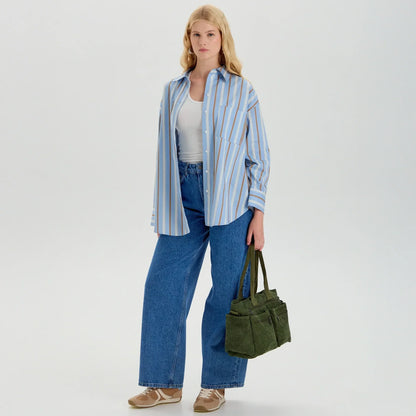 Maverno Nomad Corduroy Tote | Ribfluwelen schoudertas met vakken