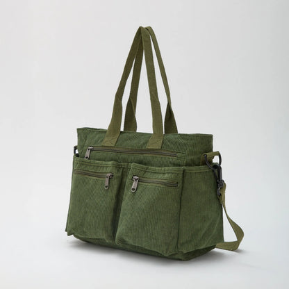 Maverno Nomad Corduroy Tote | Ribfluwelen schoudertas met vakken