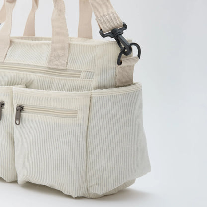 Maverno Nomad Corduroy Tote | Ribfluwelen schoudertas met vakken