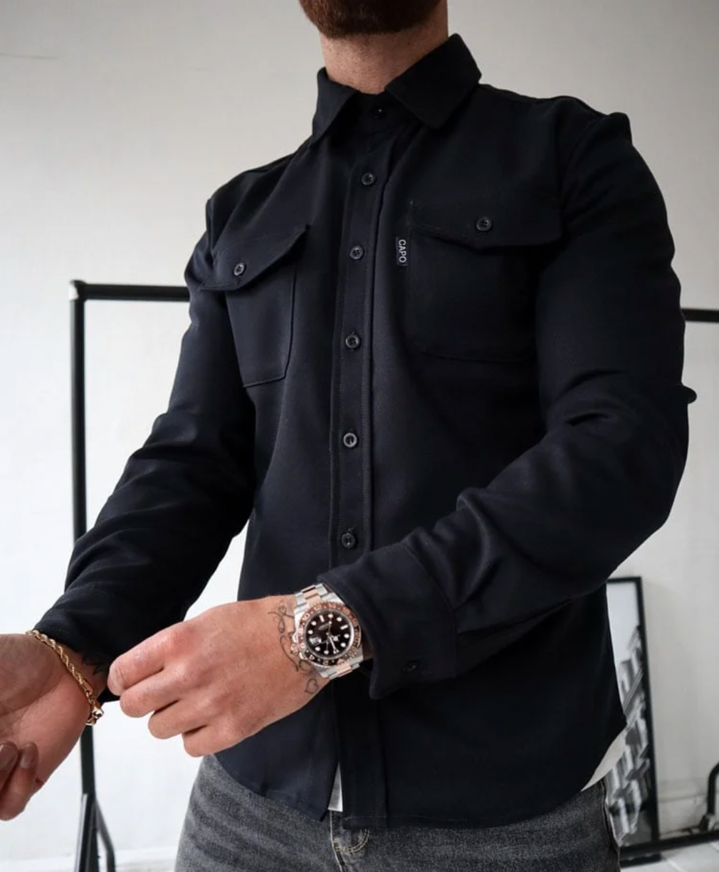 Maverno™ Lewis | Heren Overshirt met Borstzakken