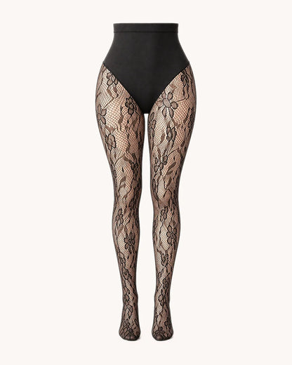 Maverno™ Rosalie | Corrigerende Panty met Bloemenkant