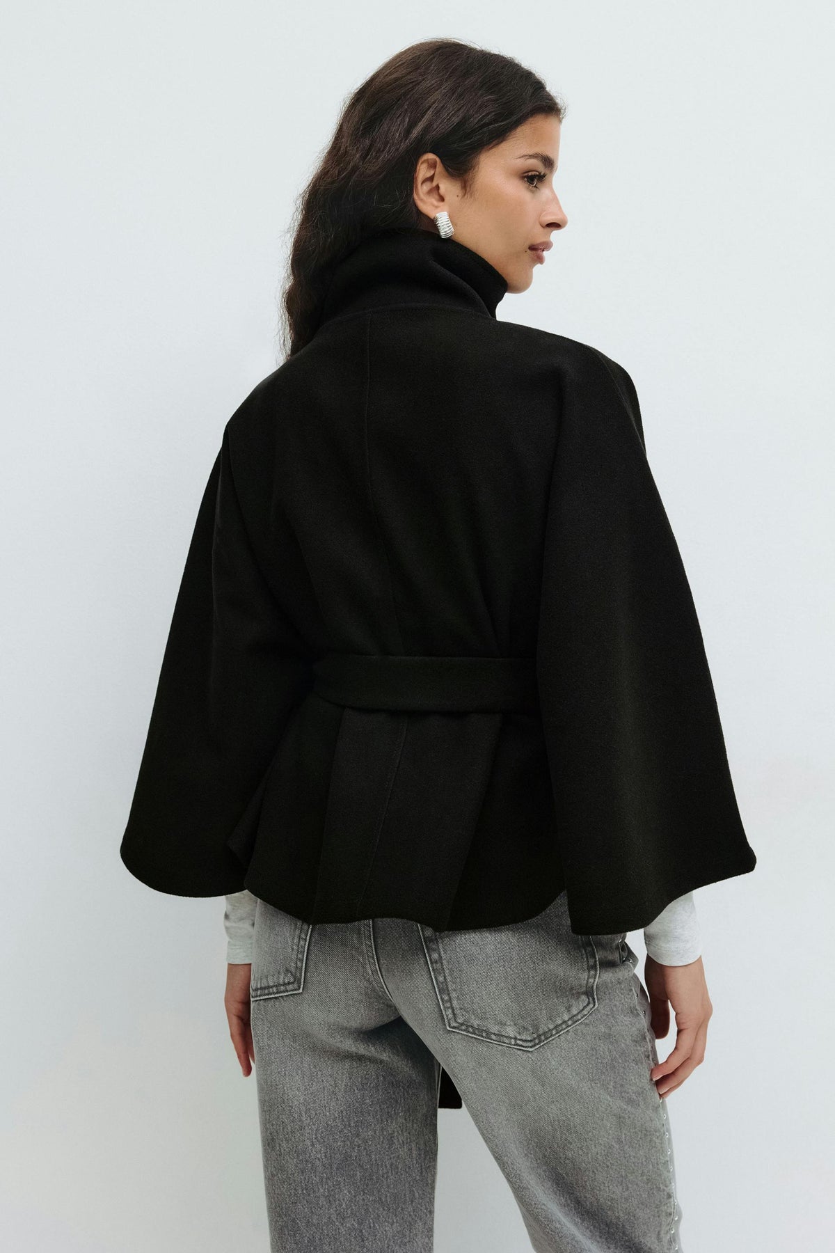 Maverno™ Céleste | Elegante Capemantel met Ceintuur