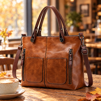 Maverno Noa vintage handtas bruin