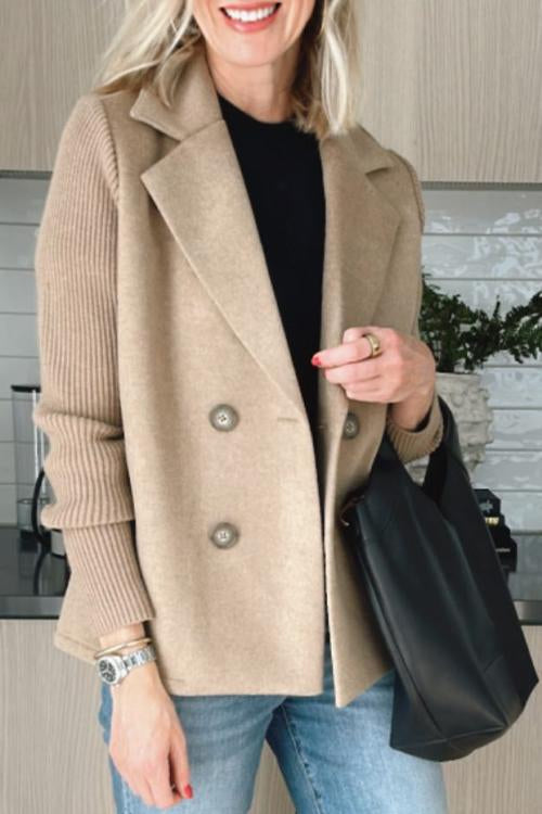 Maverno™ Solène | Damesblazer met Gebreide Mouwen