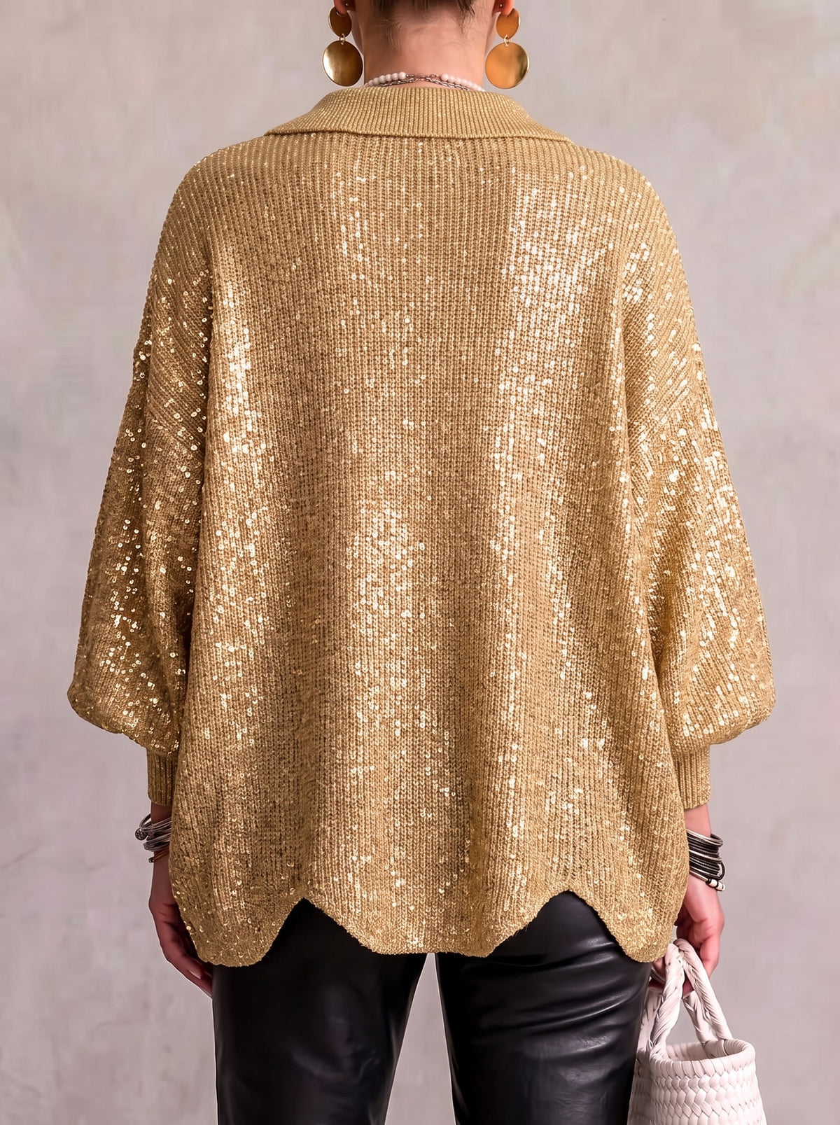 Margaux vest in goud, achterkant
