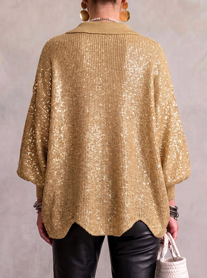 Margaux vest in goud, achterkant