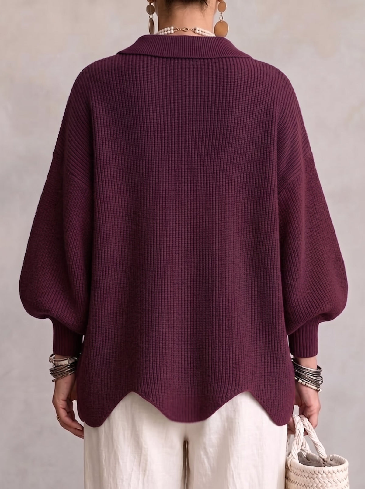 Margaux vest in bordeaux, achterkant