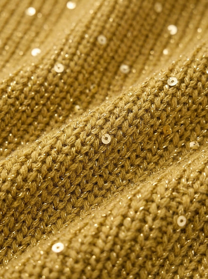 Close-up van de gouden brei met pailletten