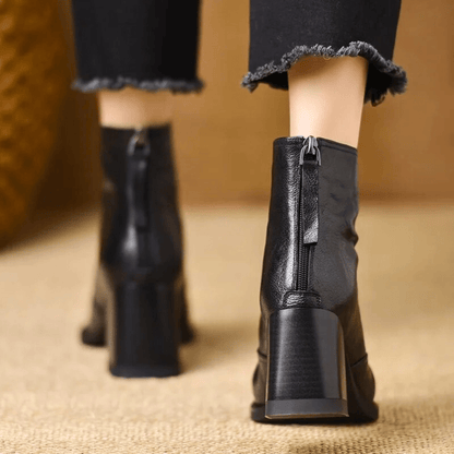 Maverno™ Amélie – Elegante Enkellaarsjes met Blokhak