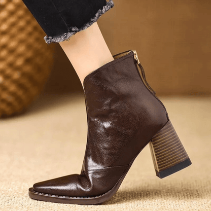 Maverno™ Amélie – Elegante Enkellaarsjes met Blokhak